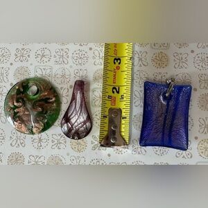 Set of Artistic Glass Pendants